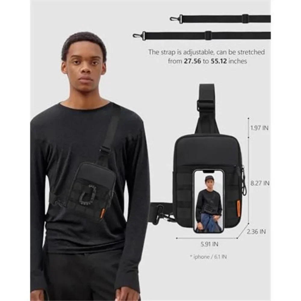 Small Anti Theft Sling Bag for Men, Tactical Inspired Waterproof